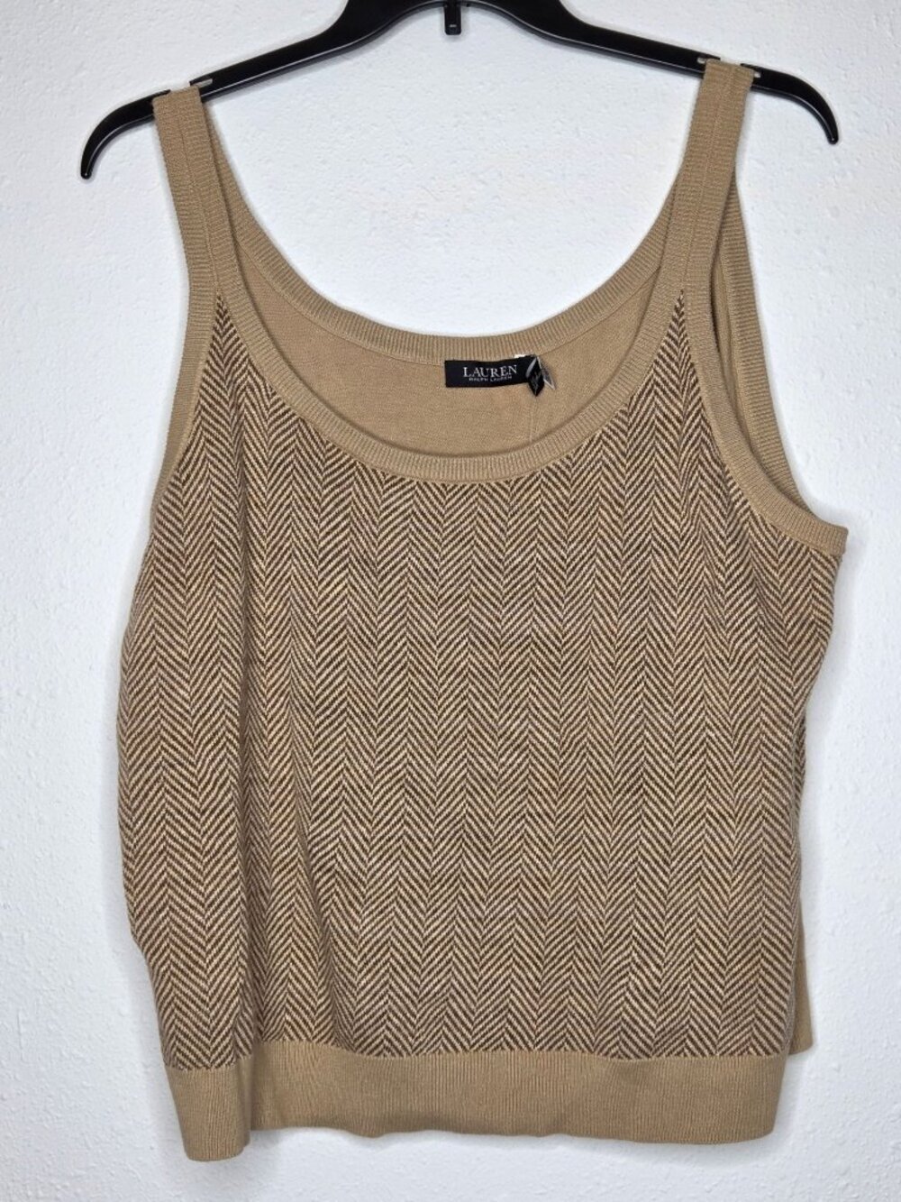 Lauren Ralph Lauren Herringbone & Jersey Sweater Tank Top